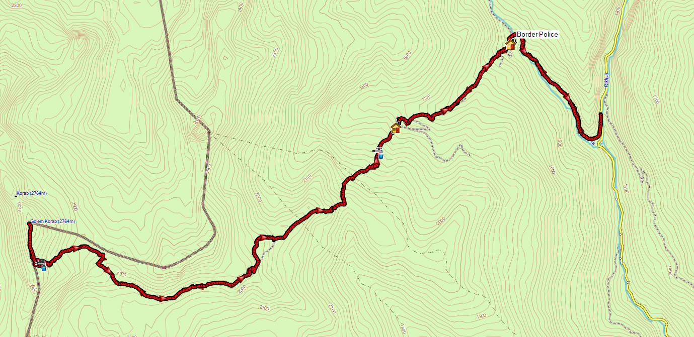 Hike to Korab peak in Mavrovo National Park GPS map