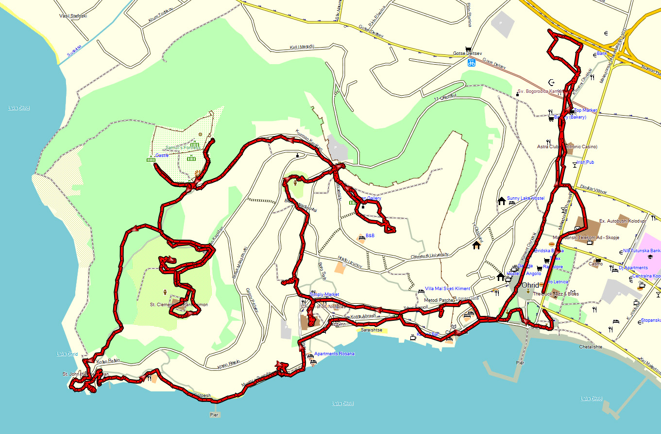 Ohrid City Tour GPS map