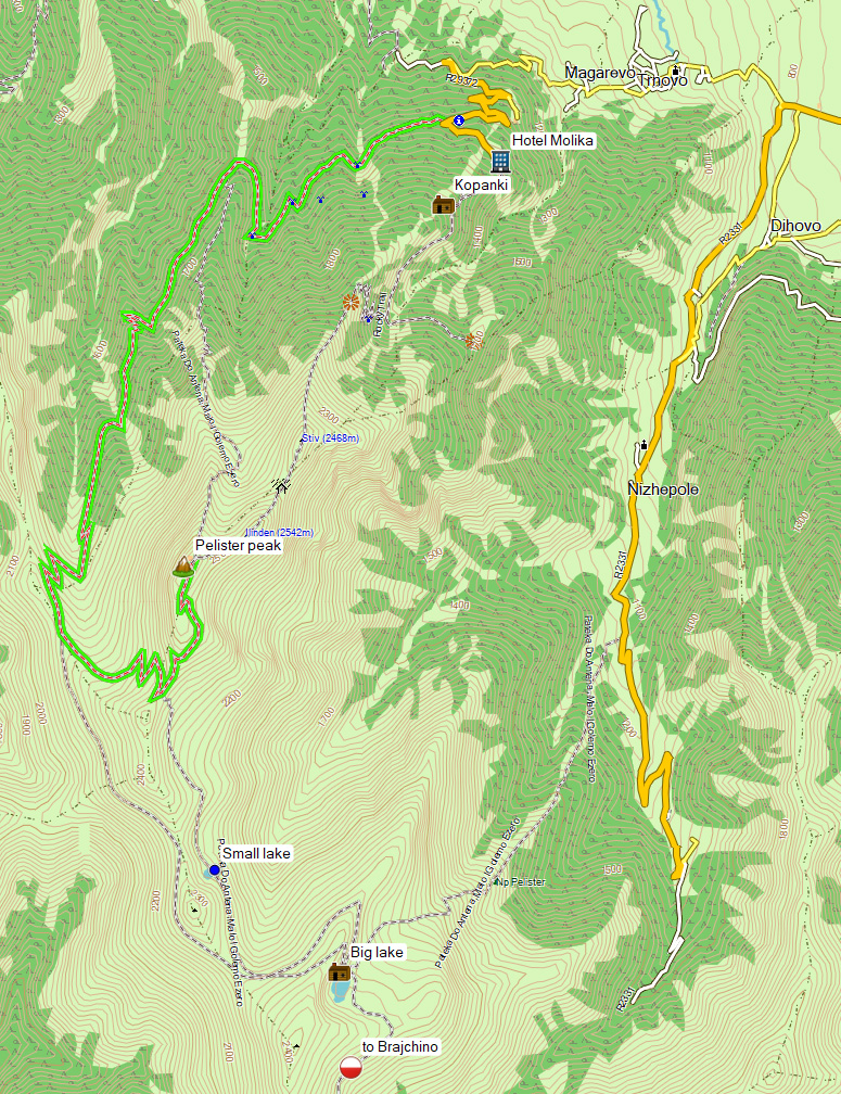 Pelister National Park hiking trails GPS map