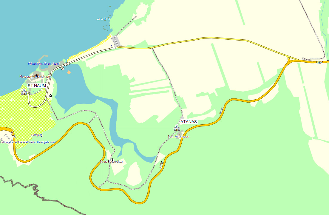 Map of Monastery of St Naum area GPS map