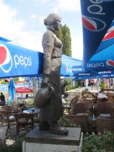 A girl going for water statue in Struga