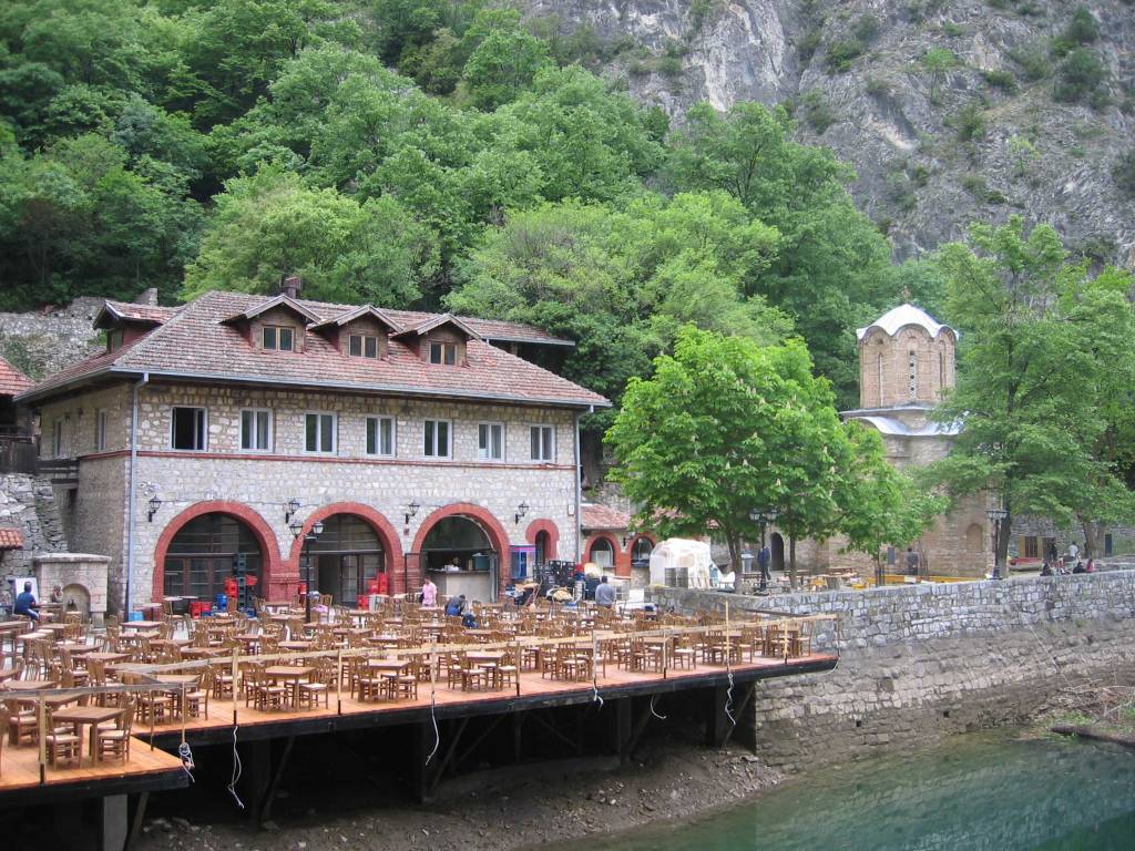 Matka Restaurant and St Andrea at Lake Matka near Skopje