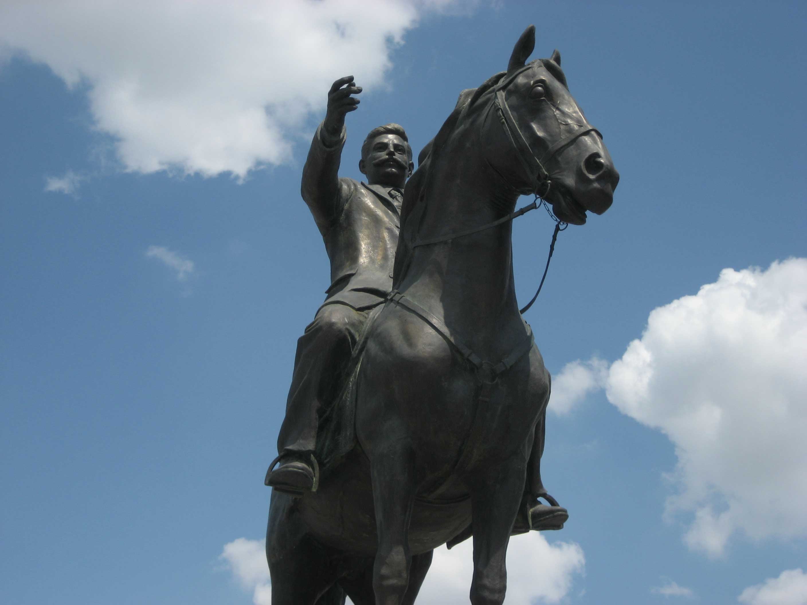 Statue of Goce Delcev on Makedonija Square in Skopje