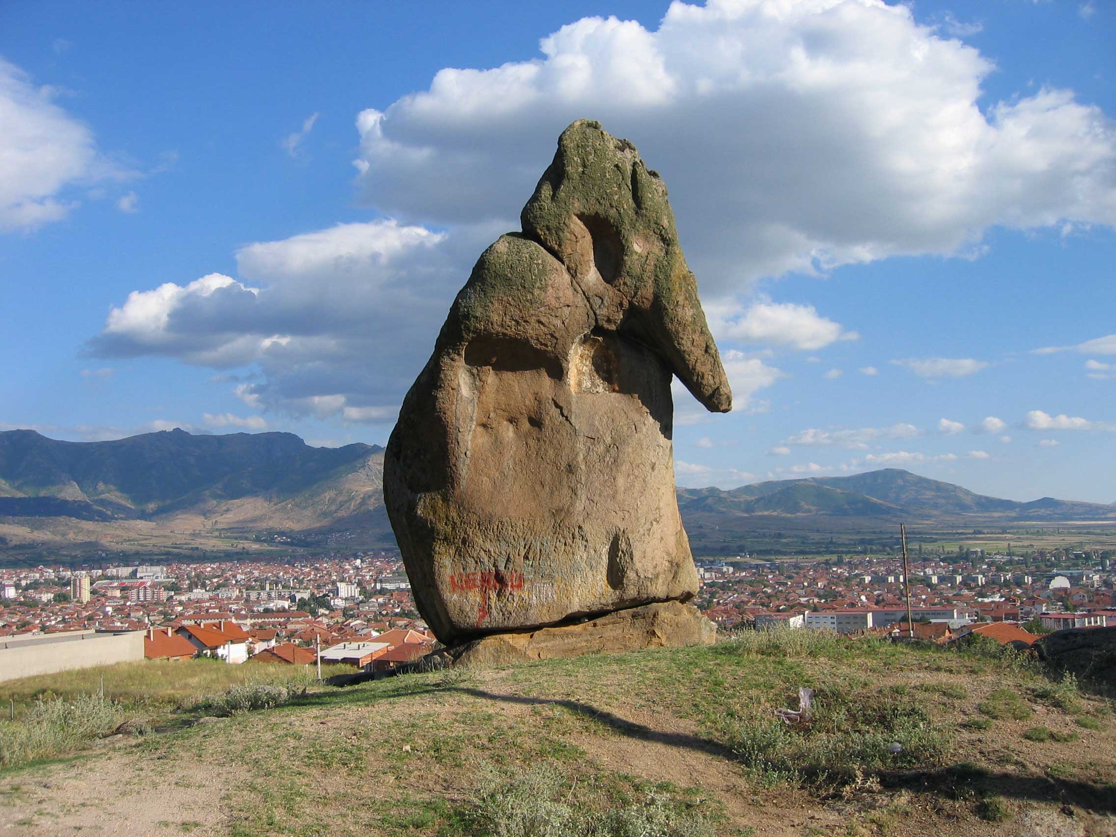 Stone Elephant near Marko's towers in Prilep