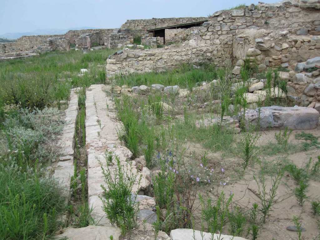 Aqueduct at archeological Site Bargala near Stip in Macedonia
