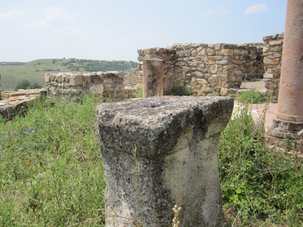 Altar for sacrifice at archeological Site Bargala near Stip in Macedonia