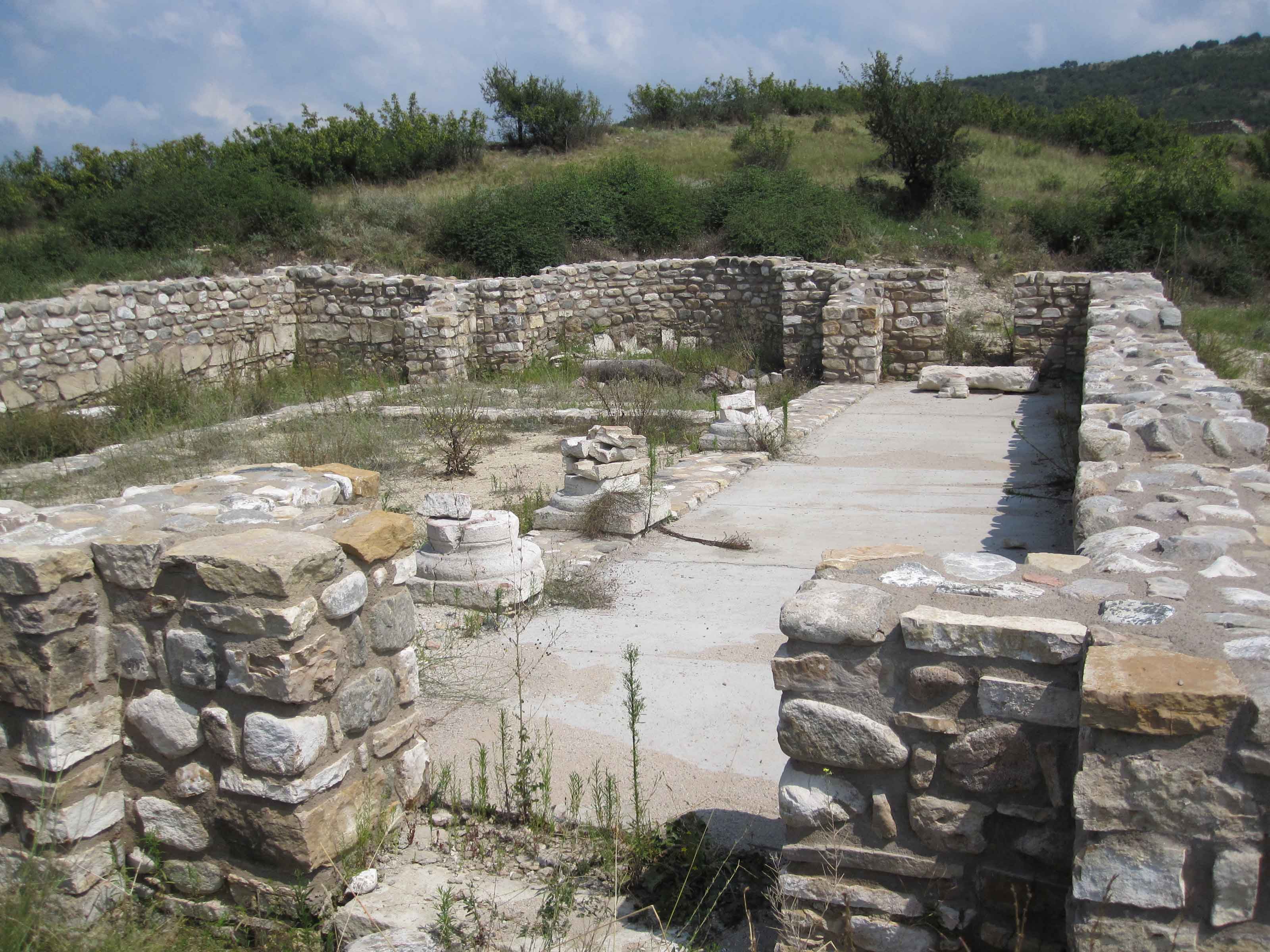 Basilica outside the city-walls at archeological Site Bargala near Stip in Macedonia