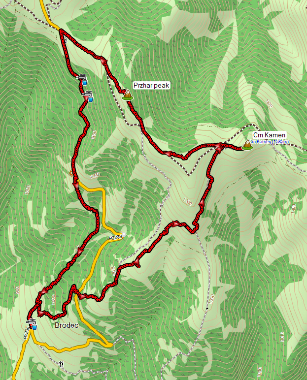Brodec Brodets Crn Kamen Przhar peak vrv Hiking North Macedonia