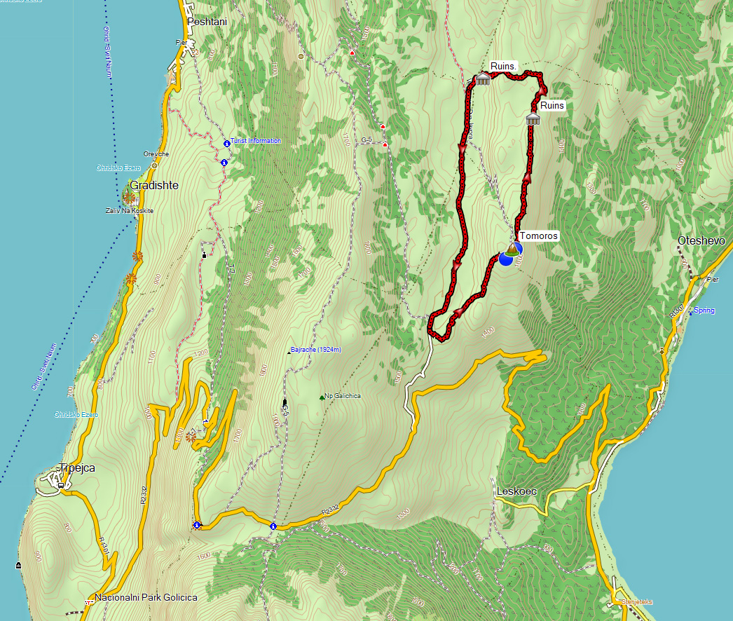 Galicica National Park Tomoros peak hiking North Macedonia