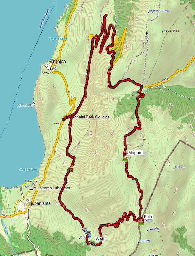 Magaro Kota F10 peak Galicica National Park hiking North Macedonia