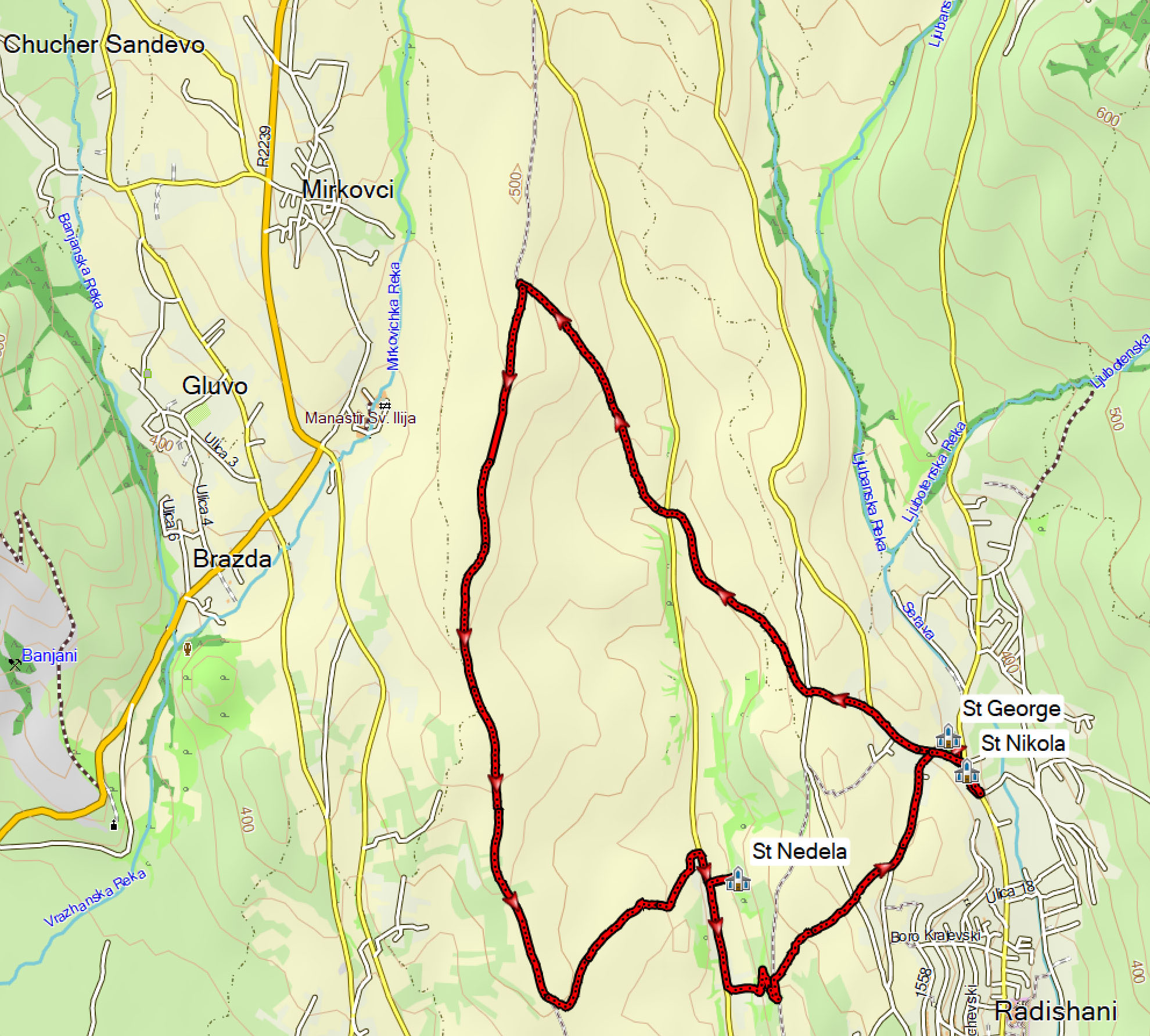 Radishani St Nikola St George St Nedela hiking North Macedonia